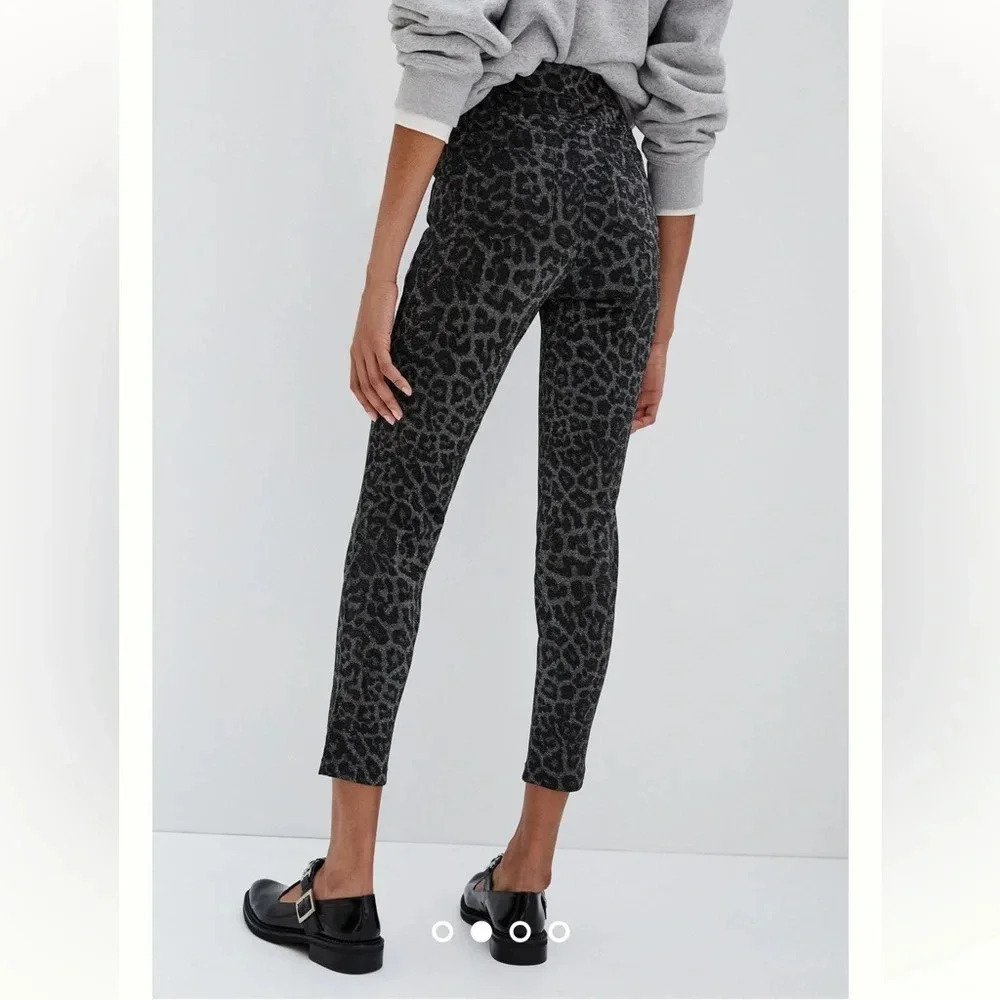 Anthropologie Sanctuary runway shimmer leopard leggings sz xs